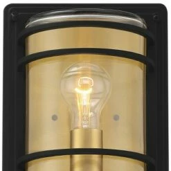 John Timberland Modern Industrial Outdoor Wall Light Fixture Black Brass 11" Clear Glass Exterior House Porch Patio Outside Deck -Outdoor Lighting Sales Shop unnamed file 3882