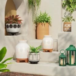Opalhouse Designed With Jungalow Terracotta Outdoor Lantern Candle Holder White/Terracotta - Opalhouse™ designed with Jungalow™