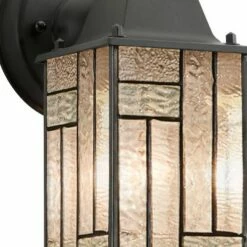 10.25" Stained Glass 1-Light Prairie Style Outdoor Lantern Wall Sconce - River of Goods -Outdoor Lighting Sales Shop unnamed file 3892