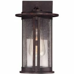 Franklin Iron Works Vintage Industrial Outdoor Wall Light Fixture Bronze Lantern 10 1/2" Seeded Glass Cylinder for Exterior Porch -Outdoor Lighting Sales Shop unnamed file 3901