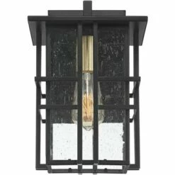 Possini Euro Design Modern Outdoor Wall Light Fixture Black Geometric Frame 16" Seedy Glass for Exterior House Porch Patio Deck -Outdoor Lighting Sales Shop unnamed file 3918