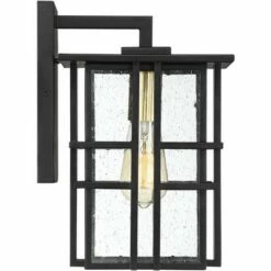 Possini Euro Design Modern Outdoor Wall Light Fixture Black Geometric Frame 16" Seedy Glass for Exterior House Porch Patio Deck -Outdoor Lighting Sales Shop unnamed file 3920