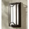 Possini Euro Design Modern Outdoor Wall Light Fixture LED Painted Bronze Geometric 12" White Etched Glass for Exterior House Porch -Outdoor Lighting Sales Shop unnamed file 3922