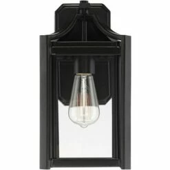 Franklin Iron Works Rustic Farmhouse Outdoor Wall Light Fixture Black 12 1/2" Clear Beveled Glass Exterior House Porch Patio Deck -Outdoor Lighting Sales Shop unnamed file 3935