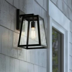 John Timberland Modern Outdoor Wall Light Fixture Black 13" Clear Glass Edison style bulb for Exterior House Porch Patio -Outdoor Lighting Sales Shop unnamed file 3952