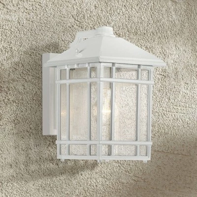 Kathy Ireland Sierra Craftsman 11"H White Dusk-Dawn Outdoor Wall Light 3 Kathy Ireland Sierra Craftsman 11"H White Dusk-Dawn Outdoor Wall Light