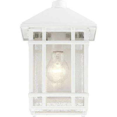 Kathy Ireland Sierra Craftsman 11"H White Dusk-Dawn Outdoor Wall Light 5 Kathy Ireland Sierra Craftsman 11"H White Dusk-Dawn Outdoor Wall Light - Image 3