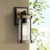 John Timberland Rustic Outdoor Wall Light Fixture Black Metal Gray Wood Finish 11 3/4" Clear Glass Exterior House Porch Patio Deck Garage -Outdoor Lighting Sales Shop unnamed file 3968