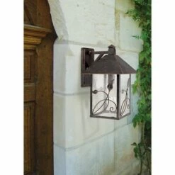 Franklin Iron Works Country Cottage Outdoor Wall Fixture French Bronze Leaf and Vine Motif 15" Clear Seedy Glass for House Porch -Outdoor Lighting Sales Shop unnamed file 3989