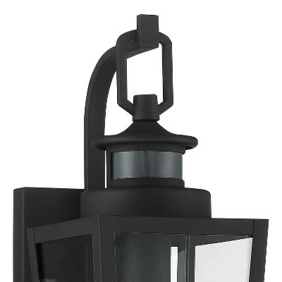 Possini Euro Design Modern Outdoor Wall Light Fixture Textured Black 14" Clear Glass Motion Sensor Exterior House Porch Patio Deck 4 Possini Euro Design Modern Outdoor Wall Light Fixture Textured Black 14" Clear Glass Motion Sensor Exterior House Porch Patio Deck - Image 2