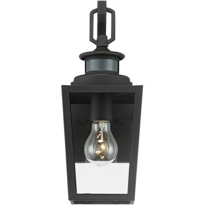 Possini Euro Design Modern Outdoor Wall Light Fixture Textured Black 14" Clear Glass Motion Sensor Exterior House Porch Patio Deck 5 Possini Euro Design Modern Outdoor Wall Light Fixture Textured Black 14" Clear Glass Motion Sensor Exterior House Porch Patio Deck - Image 3