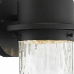 Possini Euro Design Modern Outdoor Wall Light Fixture LED Textured Black 9 1/4" Clear Hammered Glass for House Porch Patio Deck -Outdoor Lighting Sales Shop unnamed file 4029