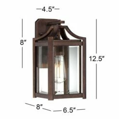 Franklin Iron Works Rustic Farmhouse Outdoor Wall Light Fixture Bronze 12 1/2" Clear Beveled Glass Panel for Exterior House Porch -Outdoor Lighting Sales Shop unnamed file 4039
