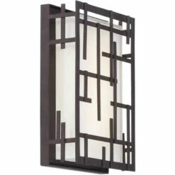 Possini Euro Design Modern Outdoor Wall Light Fixture Dimmable LED Bronze 9 1/4" White Cased Glass for Exterior House Porch Patio -Outdoor Lighting Sales Shop unnamed file 4043