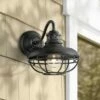 Franklin Iron Works Farmhouse Vintage Outdoor Barn Light Fixture Black 9" Open Metal Cage for Exterior House Porch Patio Outside -Outdoor Lighting Sales Shop unnamed file 4052