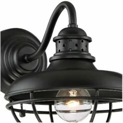 Franklin Iron Works Farmhouse Vintage Outdoor Barn Light Fixture Black 9" Open Metal Cage for Exterior House Porch Patio Outside -Outdoor Lighting Sales Shop unnamed file 4053