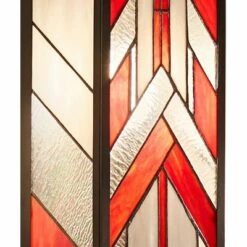16.25" 1-Light Mission Style Rectangular Outdoor Stained Glass Wall Sconce Red - River of Goods -Outdoor Lighting Sales Shop unnamed file 4061