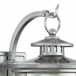 Franklin Iron Works Modern Outdoor Wall Light Fixture Chrome Lantern 14 1/2" Clear Seedy Glass for Exterior House Porch Patio -Outdoor Lighting Sales Shop unnamed file 4069