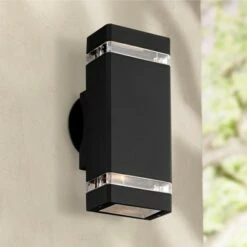 Possini Euro Design Possini Euro Modern Outdoor Wall Light Fixtures Set of 2 Black Aluminum 10 1/2" Clear Glass for Exterior House Porch Patio Outside 15 Possini Euro Design Possini Euro Modern Outdoor Wall Light Fixtures Set of 2 Black Aluminum 10 1/2" Clear Glass for Exterior House Porch Patio Outside -Outdoor Lighting Sales Shop unnamed file 4078