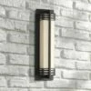 Possini Euro Design Modern Outdoor Wall Sconce Fixture LED Bronze 16" White Frosted Glass for Exterior House Porch Patio Deck -Outdoor Lighting Sales Shop unnamed file 4108
