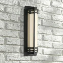 Possini Euro Design Modern Outdoor Wall Sconce Fixture LED Bronze 16" White Frosted Glass for Exterior House Porch Patio Deck