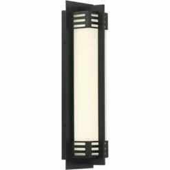 Possini Euro Design Modern Outdoor Wall Sconce Fixture LED Bronze 16" White Frosted Glass for Exterior House Porch Patio Deck -Outdoor Lighting Sales Shop unnamed file 4111