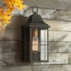 John Timberland Rustic Outdoor Wall Light Fixture Black Gold 4-Light 15" Clear Glass for Exterior House Porch Patio Outside Deck