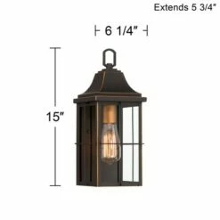 John Timberland Rustic Outdoor Wall Light Fixture Black Gold 4-Light 15" Clear Glass for Exterior House Porch Patio Outside Deck -Outdoor Lighting Sales Shop unnamed file 4119