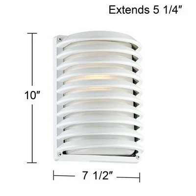 John Timberland Modern Industrial Outdoor Wall Lights Fixtures Set of 2 White 10" Frosted Glass Exterior House Porch Patio Outside 7 John Timberland Modern Industrial Outdoor Wall Lights Fixtures Set of 2 White 10" Frosted Glass Exterior House Porch Patio Outside - Image 5