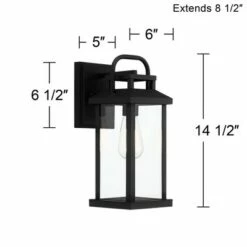 John Timberland Modern Industrial Outdoor Wall Light Fixture Matte Black Lantern 14 1/2" Clear Glass Exterior House Porch Patio -Outdoor Lighting Sales Shop unnamed file 4144