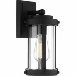 John Timberland Modern Industrial Outdoor Wall Light Fixture Textured Black 11 3/4" Clear Glass Exterior House Porch Patio Outside -Outdoor Lighting Sales Shop unnamed file 4155