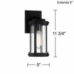 John Timberland Modern Industrial Outdoor Wall Light Fixture Textured Black 11 3/4" Clear Glass Exterior House Porch Patio Outside -Outdoor Lighting Sales Shop unnamed file 4157