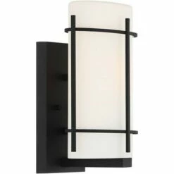 John Timberland Modern Outdoor Wall Light Fixture Black 12 3/4" White Oval Glass Exterior House Porch Patio Outside Deck Garage -Outdoor Lighting Sales Shop unnamed file 4172