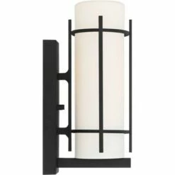 John Timberland Modern Outdoor Wall Light Fixture Black 12 3/4" White Oval Glass Exterior House Porch Patio Outside Deck Garage -Outdoor Lighting Sales Shop unnamed file 4173