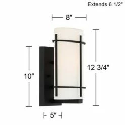 John Timberland Modern Outdoor Wall Light Fixture Black 12 3/4" White Oval Glass Exterior House Porch Patio Outside Deck Garage -Outdoor Lighting Sales Shop unnamed file 4174