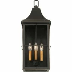 John Timberland Rustic Outdoor Wall Light Fixture Black Gold 4-Light 24 3/4" Clear Glass for Exterior House Porch Patio Outside -Outdoor Lighting Sales Shop unnamed file 4178