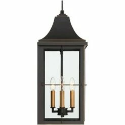 John Timberland Rustic Outdoor Wall Light Fixture Black Gold 4-Light 24 3/4" Clear Glass for Exterior House Porch Patio Outside -Outdoor Lighting Sales Shop unnamed file 4181