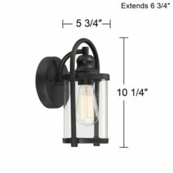 John Timberland Modern Industrial Outdoor Wall Lights Fixtures Set of 2 Black 10 1/4" Clear Glass for Exterior House Porch Patio -Outdoor Lighting Sales Shop unnamed file 4185