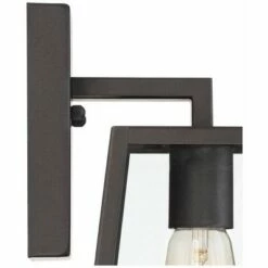 John Timberland Modern Rustic Outdoor Wall Lights Fixtures Set of 2 Tapering Black 10 3/4" Glass for Exterior House Porch Patio