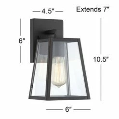 John Timberland Modern Rustic Outdoor Wall Lights Fixtures Set of 2 Tapering Black 10 3/4" Glass for Exterior House Porch Patio -Outdoor Lighting Sales Shop unnamed file 4196