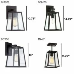John Timberland Modern Rustic Outdoor Wall Lights Fixtures Set of 2 Tapering Black 10 3/4" Glass for Exterior House Porch Patio -Outdoor Lighting Sales Shop unnamed file 4198