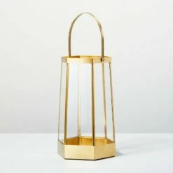 Hearth & Hand With Magnolia Brass & Glass Hexagonal Lantern - Hearth & Hand™ with Magnolia -Outdoor Lighting Sales Shop unnamed file 420