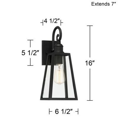 John Timberland Modern Industrial Outdoor Wall Lights Fixtures Set of 2 Crisp Black Cage 16" Exterior House Porch Patio Outside 8 John Timberland Modern Industrial Outdoor Wall Lights Fixtures Set of 2 Crisp Black Cage 16" Exterior House Porch Patio Outside - Image 6