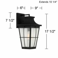 John Timberland Modern Outdoor Wall Light Fixture Matte Black 17 1/2" Clear Glass Exterior House Porch Patio Outside Deck Garage -Outdoor Lighting Sales Shop unnamed file 4226
