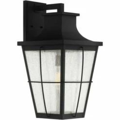 John Timberland Modern Industrial Outdoor Wall Light Fixture Black Metal 23 1/4" Clear Seeded Glass for Exterior House Porch Patio -Outdoor Lighting Sales Shop unnamed file 4230