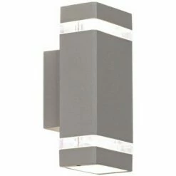 Possini Euro Design Modern Outdoor Wall Sconce Fixture Matte Silver 10 1/2" Clear Glass Up Down for Exterior House Porch Patio -Outdoor Lighting Sales Shop unnamed file 4236