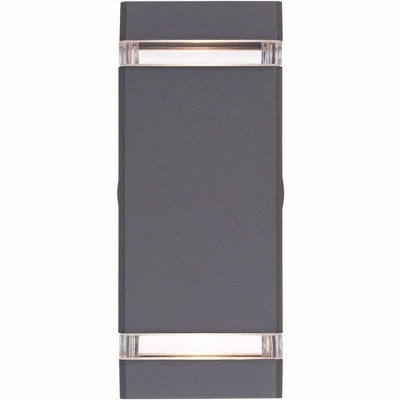 Possini Euro Design Modern Outdoor Wall Sconce Fixture Graphite Gray 10 1/2" Clear Glass Up Down for Exterior Patio Porch House 4 Possini Euro Design Modern Outdoor Wall Sconce Fixture Graphite Gray 10 1/2" Clear Glass Up Down for Exterior Patio Porch House - Image 2
