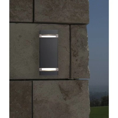 Possini Euro Design Modern Outdoor Wall Sconce Fixture Graphite Gray 10 1/2" Clear Glass Up Down for Exterior Patio Porch House 9 Possini Euro Design Modern Outdoor Wall Sconce Fixture Graphite Gray 10 1/2" Clear Glass Up Down for Exterior Patio Porch House - Image 7