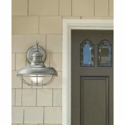 Franklin Iron Works Farmhouse Barn Light Fixture Galvanized Steel Open Cage 13" White Glass Diffuser Damp Rated for Porch Patio -Outdoor Lighting Sales Shop unnamed file 4259