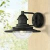 Franklin Iron Works Industrial Outdoor Wall Light Fixture Matte Black 8 1/2" LED Seedy Glass Damp Rated Exterior House Porch Patio -Outdoor Lighting Sales Shop unnamed file 4260